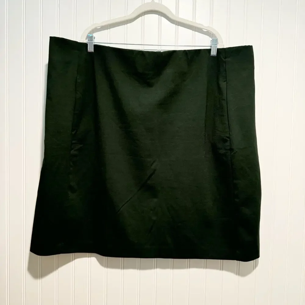 J Jill Ponte Knit Pencil Skirt Hunter Green Plus Size 4X NEW